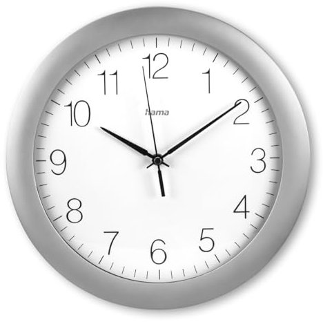 Hama Tenerife - Reloj de Pared radiocontrolado por Radio, 30 cm de diámetro, Pantalla de Hora Extragrande, Reloj de Pared analógico, con manecillas de Horas, Minutos y Segundos, Cubierta de Cristal,