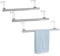 RETON 3 toalleros de acero inoxidable para colgar sobre la puerta, 23 cm, toallero de cocina con almohadillas antideslizantes, sin taladrar (plateado)
