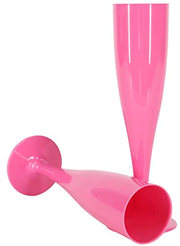 ProductPro 50 x Pink Plastic Prosecco Flutes 175ml Capacity