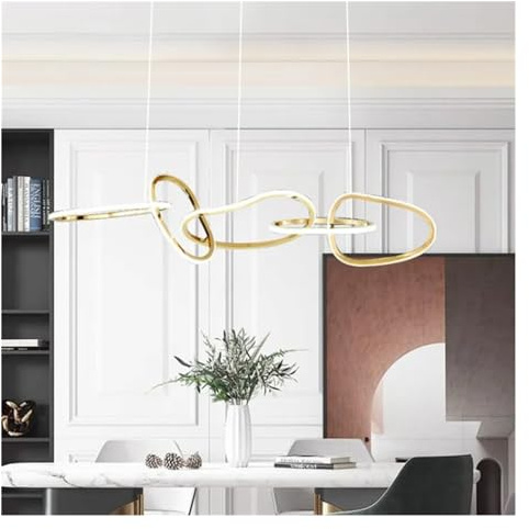 WOYHZXT Lámpara Colgante de Acero de Lujo para Comedor, candelabros Led Modernos, Accesorios de lámpara suspendidos Regulables, Luminarias Led, lámpara Colgante de Techo Led
