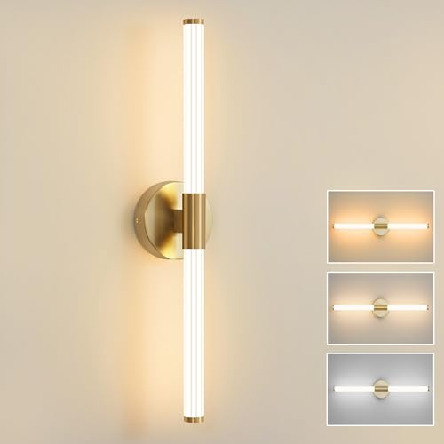 Actask LED Wandleuchte 360° Wandbeleuchtung Innen Wandlampe Wasserdicht IP44 57cm 8W 800Lumen 3CCT Einstellbar 3000K 4000K 6000K Badleuchte Bilderlampe Für Wohnzimmer Badzimmer Schlafzimmer