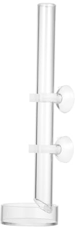 HOUDERCO Futterschale Und Futterröhre Für Garnelen Und Aquarienbewohner Transparente Fütterungsstation Für Fische Und Schnecken Schale Einfache Und Abfallvermeidung
