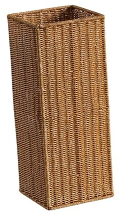 YWJLQH Schirmständer Aus Künstlichem Rattan, Schirmhalter, Rustikal, Vielseitiger Aufbewahrungseimer für Schmutzige Kleidung, Als Einweihungsgeschenk Fürs Wo, 49 Cmx20 Cmx20 cm