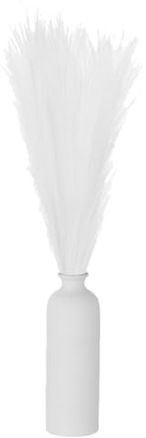 QUARKZMAN 30 Stück Faux Pampas Gras Dekor, 24/61cm Künstliche Flauschige Grasstiele Falsche Getrocknete Blumen für Zuhause Hochzeit Vasendekoration, Weiß