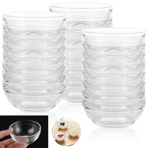 ZOFUN 28 x Dipschalen Ø 9 cm Glasschälchen Dessertschalen, Schüsseln aus Glas Dessertgläser Glas, Snackschalen, Dip Schälchen Schälchen für Desserts,Tapas & Snacks