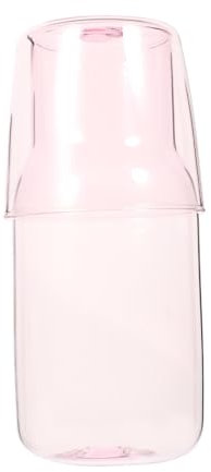 Gatuida Jarra De Vidrio De Borosilicato Alta Capacidad 1.2l Color Rosa Resistente a Cambios Térmicos Para Uso Doméstico y Suministro De Bebidas Mesa De Noche