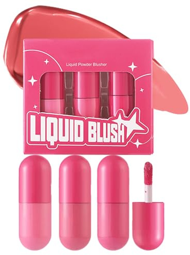 Uoqpty Makeup Liquid Blush,Cream Blush - Long-lasting Liquid Blusher Highlighter Rouge for High-pigment Color and Creates A Soft Finish