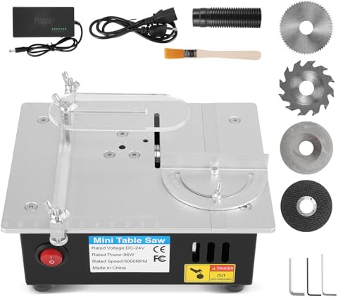 Mini Scie Circulaire sur Table Multifonctionnelle, Mini Scie Table avec 7 Vitesses, Scies Circulaires à Table électriques Portable, 0,1-16mm Lame de Scie Réglable pour l'artisanat (1)