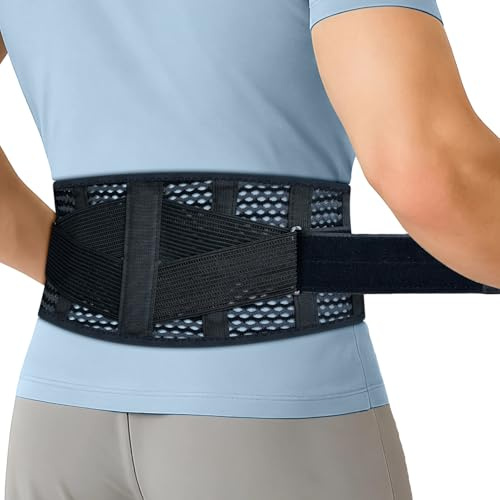 DeepLibral Breathable Back Brace for Lower Back Pain Relief – Lightweight 3D Air-Mesh Lumbar Support Belt with Dual-Adjust Pulley System – Ventilated Low-Profile Design for Driving & All-Day Wear
