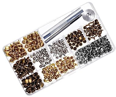 LOLIPPYY Juego De 240 Kit de Botones de Presión Metálicos para Manualidades de Cuero de Remaches Doble Lado con Herramientas de Instalación y Caja de Almacenamiento