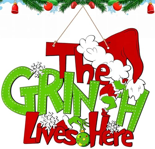 DTXYBC Decorazioni Natalizie in Legno per Porte, Decorazioni per Albero di Natale con Corda, Decorazione da Appendere di Natale, per Porta Targa Albero di Natale (A)