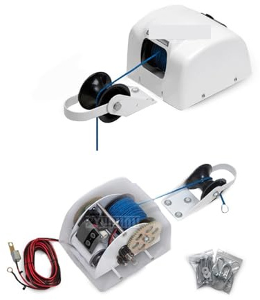 DIKAMAN Treuil d'ancre électrique Robuste 12 V for Bateau Marin de 13,6 kg, Yacht, Ponton, Voile, Accessoires Marins Blancs pour Le Bricolage