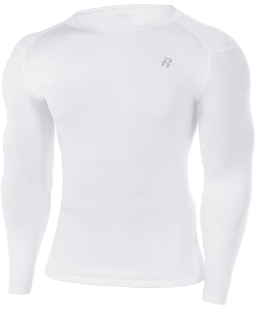 Runhit Men's Compression Base Layer Long Sleeve Top, UPF 50+ Quick Dry Sports Undershirt for Running Gym Cycling Football Golf Training