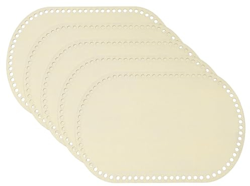 PATIKIL 5Stk Häkelkorb Grund 12 x 8 Zoll Ovale Korb Unterseite Former Leere Holz Basis Tasche Herstellung Zubehör Weben Strick Set Für DIY Häkel Umhängetasche Handtasche Geldbeutel Basteln