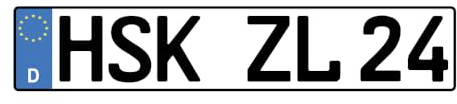 KFZ-Kennzeichen 520x110mm, DIN-Zertifiziert für Auto und Fahrradträger (1 Stück)