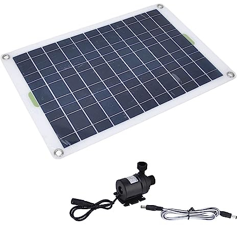 SIXRUN Kit de Bomba de Agua Solar, Silicona Duradera, Caudal de 800 L/h para Uso en Estanques y Fuentes de Jardín