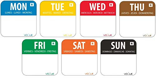 Tag der Woche Labels Set Rolls von 1000. (Labels nur - Spender nicht im Lieferumfang enthalten).