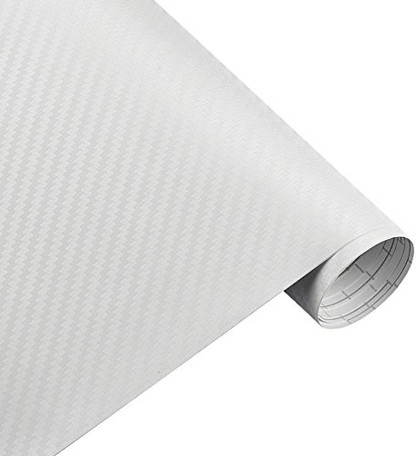Könighaus (4,9€/m2 Weiß 3D Carbon Autofolie 200 x 152 cm blasenfrei mit Anleitung