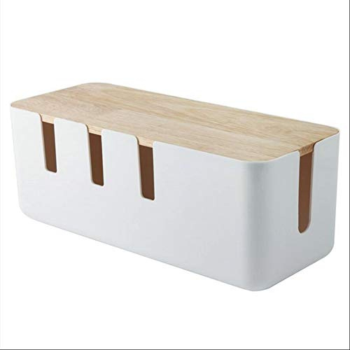 Kabelbox Groß Steckdosenbox, Kabelaufbewahrung Mit Holzabdeckung, Aufbewahrungsbox Für Stromkabel, Für Kabel Verwalten Und Organisieren 30,3 * 12,4 * 11,6 cm