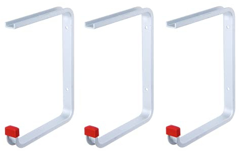 Alberts 800925 Deckenhaken | wahlweise in verschiedenen Ausführungen | abgewinkelt | Aluminium | Hakentiefe 175 mm | Gesamthöhe 220 mm | 3er Set