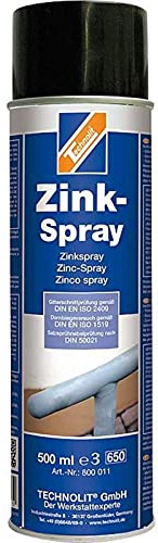 TECHNOLIT Zink-Spray 500 ml grau, Zinkspray Zinkfarbe Rostschutz Punktschweißfarbe leitfähig