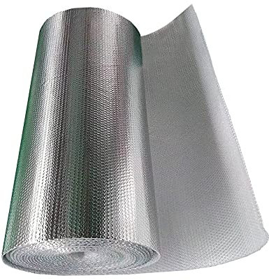 Isolierfolie,Reflektionsfolie Heizkörper,Aluminium Dampfsperrfolie,5mm/Doppelte AluLuftpolsterfolie Dachisolierung, Wärmehaltung (1 * 10M/3.28 * 32.8ft)