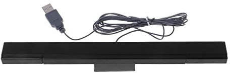 MSEKKO Sensorleiste, kabelgebunden, IR-Signal, Ray, Ersatz für USB-Buchse für Wii-Fernbedienung Schwarz