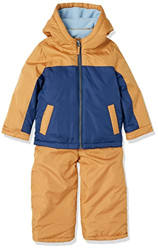 Simple Joys by Carter's Baby Water-Resistant Snowsuit Set-Hooded Winter Jacket, Khaki/Navy, 4