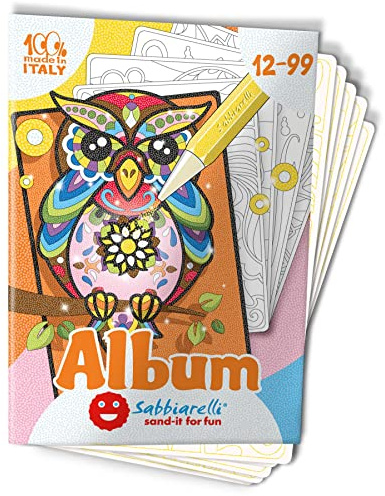 Sabbiarelli – Album Animali Fantastici | Fogli Adesivi per Sand Art | Contiene 5 Disegni Adesivi A5 | 100% Made in Italy | Hobby Rilassante | Ragazzi e Adulti | SABBIA COLORATA NON INCLUSA