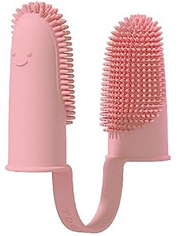 Husdjur fingertandborste för hundar katter fingertandborstar silikon tandvård mot tandsten finger tandborstar rosa