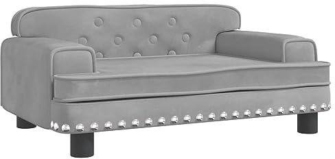 vidaXL Kindersofa, Couch für Kinder, Kindercouch mit runden Kanten, Kindersessel Minisofa Polstersofa Kindermöbel Sofa Kinderzimmer, Hellgrau Samt