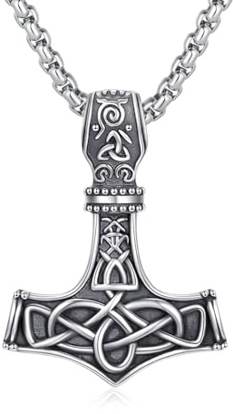 REDSUN viking Thors hammare halsband 925 sterlingsilver Tors/pilspets/ankare/hammare hänge keltiskt hänge amulett smycke för män son pojkar kvinnor män unisex, Sterlingsilver