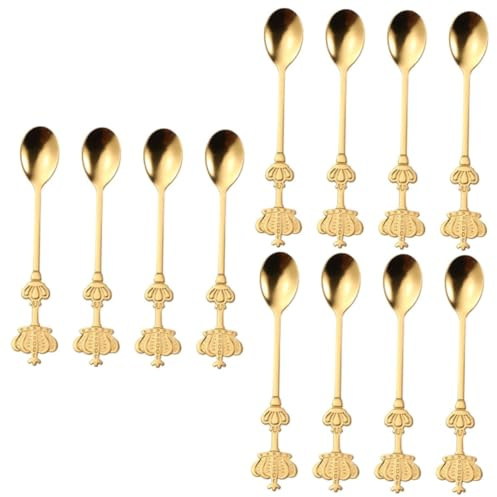 DECHOUS 12pièces Cuillères Acier Inoxydable Avec Design Couronne Cuillères à Café Dessert Et Sucre Élégance Et Praticité Pour Maison Et Restaurant