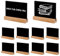 Vueinrg 10 Pezzi Lavagnette Cancellabili,Lavagnette per Buffet 10 x 7.5cm Mini Lavagnette Segnaposto con Base in Legno per Buffet/Matrimoni/Feste/Ristoranti/Numero di Tavolo/Cartellini Prezzi