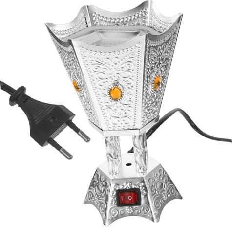 Yardenfun Elektrischer Räucherbrenner Mit Weihrauchhalter Metall-Aroma-räucherbrenner Tisch-räuchergefäß Als Geschenk Für Familie Und Freunde