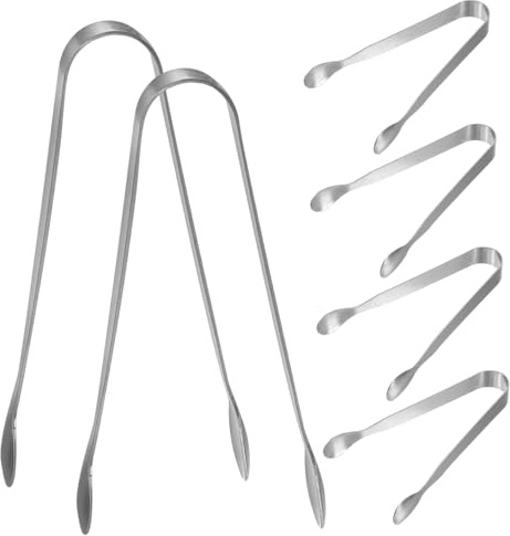 COSMEVIVI 6pièces Pince à Sucre Acier Inoxydable Mini Pinces Pour Servir Glace Desserts Et Lors De Fêtes Et Tea Parties