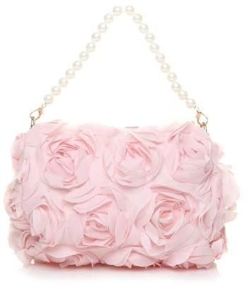 AJVANI Flower rose ruffle wedding evening clutch bag