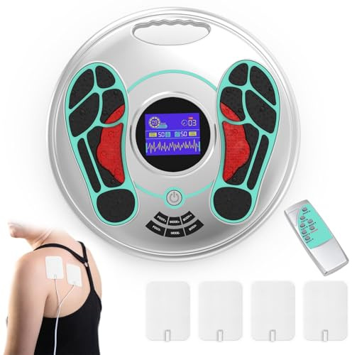 Durchblutungs-stimulator Beine & Füße,Durchblutungsstimulator,Fußmassagegerät elektrisch mit EMS & TENS,25 Modi und 99 Intensität für effektive Schmerzbehandlung und Verbessert Durchblutung