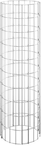 Fioriere Gabbione Circolare 3 pz in Acciaio Zincato Ø30x100 cm Vasi Per Piante Da Interno Fioriera Da Esterno Vasi Alti Da Esterno Fioriere Da Esterno Grandi per Patio Esterno Giardino Terrazza