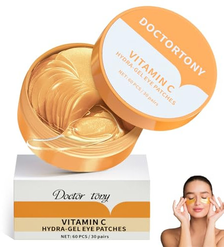 60 Pezzi Maschera Occhi di,Patch Occhi Per Rimuovi Borse e Puffiness, patch di vitamina C sotto gli occhi, Maschera Occhiaie Donna Uomo, Collagene Maschera Occhi Eye Mask, per la cura degli occhi