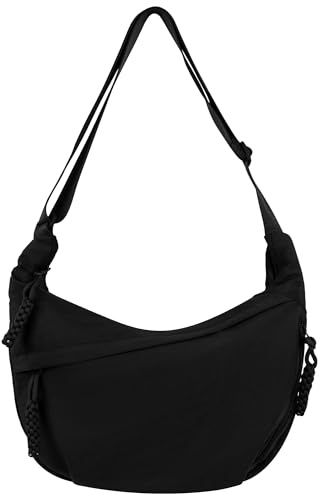 Ausing Borse a Tracolla per Donna Borsa a Mezzaluna Borsa Crossbody Leggero Trasportare Nero
