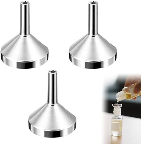 3 Pcs Funnels for Filling Bottles or Containers Silver Aluminium Small Funnel Set