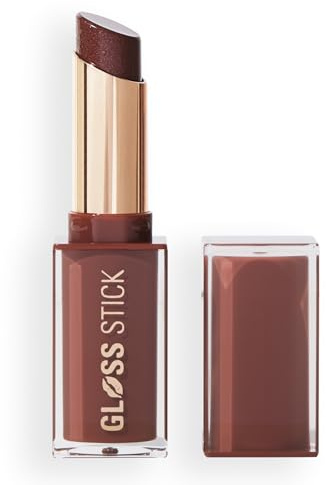 Revolution Pout Lip Gloss, Hochglänzendes Lippen-Gloss mit Hyaluronsäure & Vitamin E, Vegan & Tierversuchsfrei, 3g, Shimmer Toasted Caramel