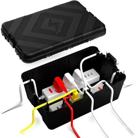 Wasserdichte Kabelbox IP54 Outdoor 32x21,2x13,2 cm – Große Elektrobox für Außenbereich, Wetterfeste Abdeckung für Steckdosenleiste, Verlängerungskabel, Timer, Weihnachtsbeleuchtung