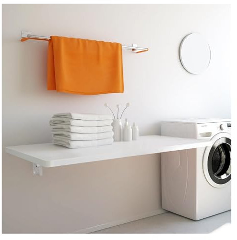 ZHZHXR Tavolo a Scomparsa Banco Lavoro Sospeso Pieghevole Tavolo Pieghevole Salvaspazio per Piccoli Spazi, Cucina, Lavanderia, Casa, Ufficio, Bianco(70x30cm)
