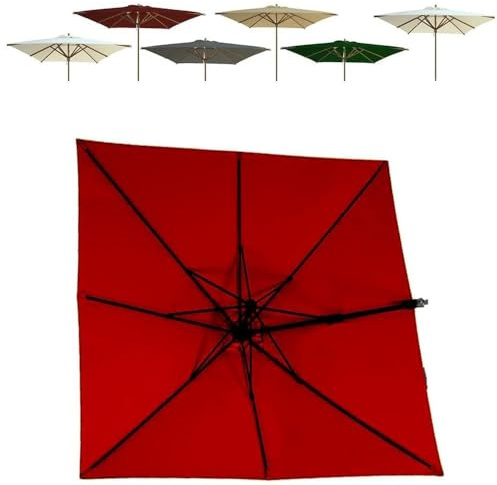 ZYXQQJ Telo di Ricambio per Offset/Ombrello 3m Baldacchino di Ricambio per Ombrellone Quadrato Copertura di Ricambio per Ombrellone da Mercato Esterno(Burgundy,3x3m/9.8x9.8ft)
