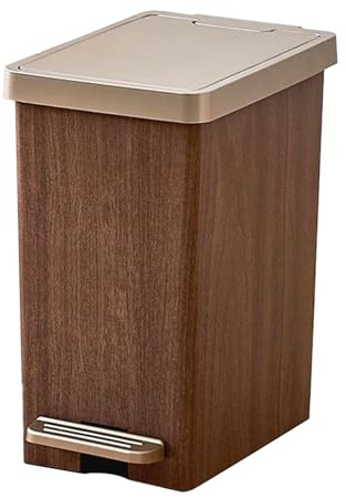 Papelera Delgada Con Pedal - Cubo De Basura De Cocina, Contenedor De Basura De Cierre Suave | Organizador De Almacenamiento De Eliminación De Basura Compacto, Soporte De Residuos Moderno Para