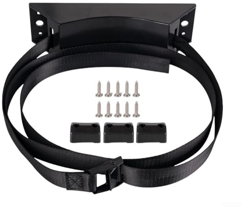 Springwillfly Gas Cylinder Fixing Belt Cargo Strap For RVs Yachts Cars Adjustable Nylon Safety Restraint Orange Black 1.5m 2M Length(Black 2M)