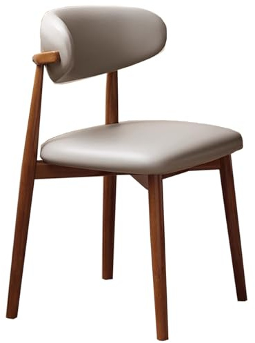 GIZNXBA Gepolsterte Küchen Esszimmerstühle Mit Geschwungener Rückenlehne Küchenstuhl Im Landhausstil Ohne Armlehnen Polsterstuhl Esszimmer Für Das Wohnzimmer Lederstuhl Für Restaurants(Gray A)