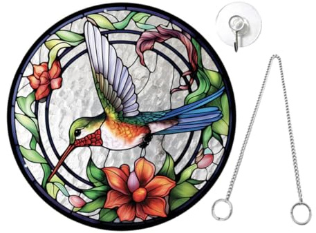 Colibrí Acrílico Colgante 1 Juego, Decoración Solar para Jardín